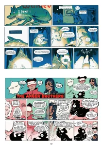 From top: "I Don't Bite" by S.R. Henderson; "The Anger Brothers" by Sam Kindlespark